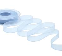 Furlanis - Ruban Organza Opaque, Tissu Italien - Bleu Clair Bébé, 15 mm x 50 m