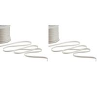 Furlanis - Ruban Satin Double Face, Tissu Italien - Blanc Naturel, 6 mm x 25 m (Lot de 2)