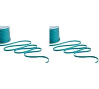 Furlanis - Ruban Satin Double Face, Tissu Italien - Bleu Sarcelle, 6 mm x 25 m (Lot de 2)