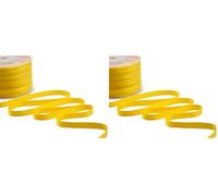 Furlanis - Ruban Satin Double Face, Tissu Italien - Jaune Soleil, 10 mm x 25 m (Lot de 2)