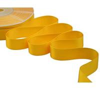 Furlanis - Ruban Satin Double Face, Tissu Italien - Jaune Soleil, 25 mm x 25 m