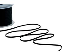 Furlanis - Ruban Satin Double Face, Tissu Italien - Noir, 3 mm x 50 m