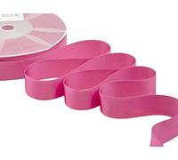 Furlanis - Ruban Satin Double Face, Tissu Italien - Rose Pivoine, 25 mm x 25 m