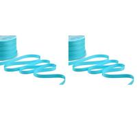 Furlanis - Ruban Satin Double Face, Tissu Italien - Turquoise, 10 mm x 25 m (Lot de 2)