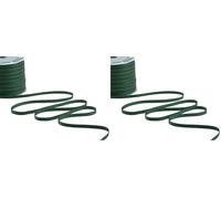 Furlanis - Ruban Satin Double Face, Tissu Italien - Vert Forêt, 6 mm x 25 m (Lot de 2)