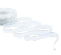 Furlanis - Ruban Voile avec Bords, Ruban Décoratif pour Les Cadeaux, Emballages, et Faveurs de Mariage, Tissu Italien - Blanc Naturel, 15 mm x 50 m