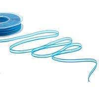 Furlanis - Ruban Voile avec Tirant Central, Ruban Décoratif pour Les Cadeaux, Emballages, et Faveurs de Mariage, Tissu Italien - Turquoise, 6 mm x 50 m