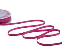 FURLANIS - Satin Boutique Lamé, Ruban Décoratif pour l'Emballage, Faveurs, Tissu Italien - Fuchsia Pivoine, 6 mm x 20 m