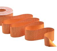 FURLANIS - Satin Boutique Lamé, Ruban Décoratif pour l'Emballage, Faveurs, Tissu Italien - Orange Pêche, 40 mm x 20 m
