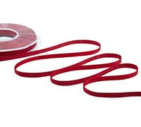 FURLANIS - Satin Boutique Lamé, Ruban Décoratif pour l'Emballage, Faveurs, Tissu Italien - Rouge, 6 mm x 20 m