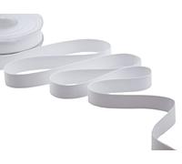 FURLANIS - Satin Double Face Opaque, Ruban Décoratif pour l'Emballage, Faveurs, Tissu Italien - Blanc Optique, 15 mm x 20 m