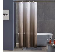 Furlinic Rideau de Douche Anti Moisissure Tissu Lavable en Machine Petit Rideau de Bain Textile en Polyester Imperméable avec 6 Anneau Rideau Douche 100x200cm Taupe Dégradé