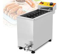 FURLOU 25L Fromage Hot Dogs Bâtons Friteuse, Friteuse Électrique Commerciale, Comptoir en Acier Inoxydable Cuisine Graisse Friteuse Friteuse, Corn Dog Friteuse, pour Restaurant, Magasin, Maison