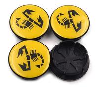 FURLOU 4 Pièces Voiture Cache Moyeux pour Abarth 50mm,Capuchons Centre Roue Moyeu Enjoliveur Jantes Enjoliveurs Résistant Corrosion Accessoires