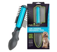 FURminator Outil de toilettage 2 en 1 pour chiens, 1 pièce, outil de démêlage avec peigne pour tapis, enchevêtrements et entretien sur pelages bouclés, longs, soyeux et câlins