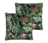 furn. Amazon Creatures Lot de 2 Coussins rembourrés en Polyester Vert Jade 50 x 50 cm