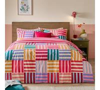 furn. Ana Stripe De Housse De Couette (Multicolore - Simple) | Réversible Géométrique Entretien Facile Mélange De Coton Literie