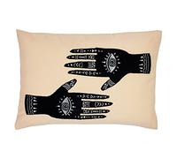 furn. Ashram Mains Plumes Coussin Rempli, Polyester, Fard à Joues