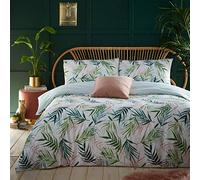 furn. Bali Palm Simple Housse de Couette, Coton, Polyester, Vert