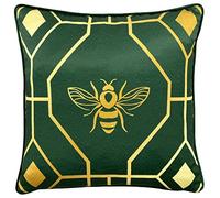 furn. Bee Deco Coussin Garni en Polyester, émeraude
