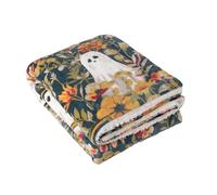 furn. Bootanical Jeté - Couverture Polaire Sherpa Motif fantôme d'halloween à Fleurs automnales (Multicolore - 130x180cm)