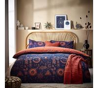 furn. Constellation Doublve Duvet Cover Set, Cotton, Polyester, Bronze/Navy, CONSTEL/D02/BNV