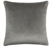 furn. Coussin Meridian Garni de Plumes - Coussin décoratif Luxueux en Velours passepoilé contrasté (Charbon de Bois/Colombe - 45x45cm)