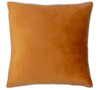furn. Coussin Meridian Garni de Plumes - Coussin décoratif Luxueux en Velours passepoilé contrasté (Gingembre/Écru - 45x45cm)