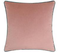 furn. Coussin Meridian Garni de Polyester - Coussin décoratif Luxueux en Velours passepoilé contrasté (Fard à Joues/Sarcelle - 45x45cm)