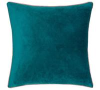 furn. Coussin Meridian Garni de Polyester - Coussin décoratif Luxueux en Velours passepoilé contrasté (Sarcelle/Fard à Joues - 45x45cm)