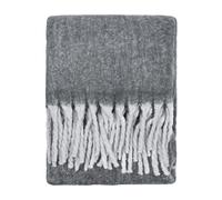 furn. Couverture Douillette Couverture tissée Douce et texturée avec Pompons (Charbon de Bois - 140x180cm)
