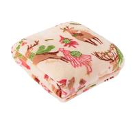 furn. Couverture Polaire de Noël Festive avec imprimé Renne et Père Noël (Multicolore - 130x150cm)