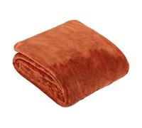 Furn. Couverture Polaire Harrow - Couverture en Flanelle Douce et Soyeuse pour lit ou canapé (Rouille - 140x180cm)