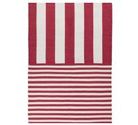 furn. Deck Stripe Tapis - Intérieur/Extérieur Rayé Lavable Résistant Aux Intempéries Léger Tapis (Blanc/Rouge - 120x170cm)