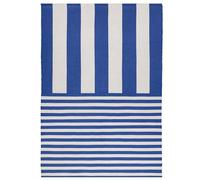 furn. Deck Stripe Tapis - Intérieur/Extérieur Rayé Lavable Résistant Aux Intempéries Léger Tapis (Blanc/Bleu - 120x170cm)