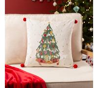 furn. Deck The Halls Housse de Coussin brodée Motif Arbre