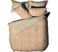 Furn - Design géométrique - Ensemble linge de lit "Tanza Global" RV2142 (lit simple) (Terracota)