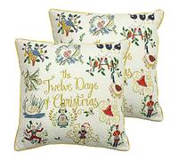 furn. Douze Jours de Coussins remplis de Polyester de Noël (Pack jumelées), Multi, 50 x 50cm