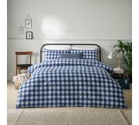 furn. Ensemble de Housse de Couette à Carreaux Vichy Hartsford - Marine - Super King