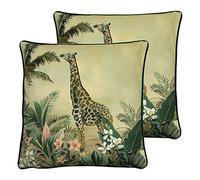 furn. Evans Lichfield Balyara Coussins remplis de Plumes de Plume (Pack Jumeaux), Polyester, Girafe