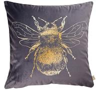 furn. Evans Lichfield Housse de Coussin Gold Bee en Polyester, Gris, 43 x 43 cm