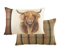 furn. Evans Lichfield Hunter Highland Coussin Garni de Polyester Motif Vache Multicolore 40 x 60 cm