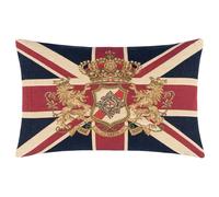 furn. Evans Lichfield Union Jack Lion Crest Housse De Coussin - Héritage Britannique Traditionnel Patriotique Housse Décorative (Multicolore - 32x46cm)