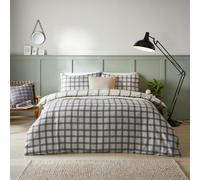 furn. fourrer. Ensemble de Couette Imprimé à Carreaux Canberra - Super King - Neutre, Gris