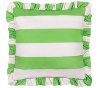furn. fourrer. Housse de Coussin d'Extérieur Imprimée à Volants et Rayures Palm Royale - Vert - 50x50cm