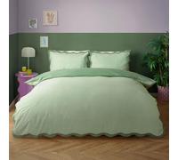 furn. Heya Home Ensemble de Couette Festonnée Wiggle - Très Grand Lit - Vert