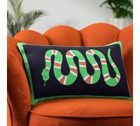 Furn. Housse de Coussin brodée avec Motif Serpent Corail