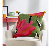 Furn. Housse de Coussin brodée Coquelicot