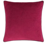 furn. Housse de Coussin Meridian - Housse décorative de Luxe en Velours passepoilé contrasté (Canneberge/Moka - 45x45cm)