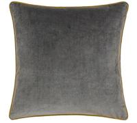 furn. Housse de Coussin Meridian - Housse décorative de Luxe en Velours passepoilé contrasté (Charbon de Bois/Mousse - 45x45cm)